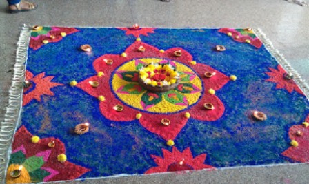 Kilimų „Holi Rangoli“ dizainas