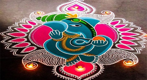 Ganesha Rangoli Tasarım