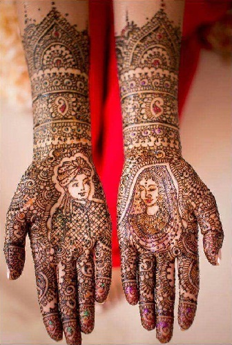 Karalius ir karalienė Marathi Mehndi dizainas