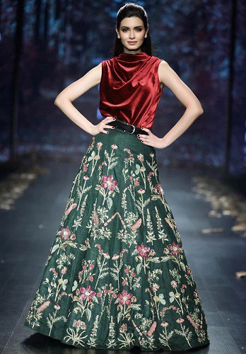 Green ir Maroon Lehenga