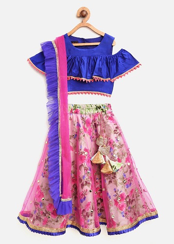 Çocuklar İçin Ayna Çalışması Lehenga