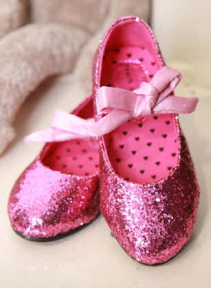 Blush Pink Flat Shoes su taškeliais