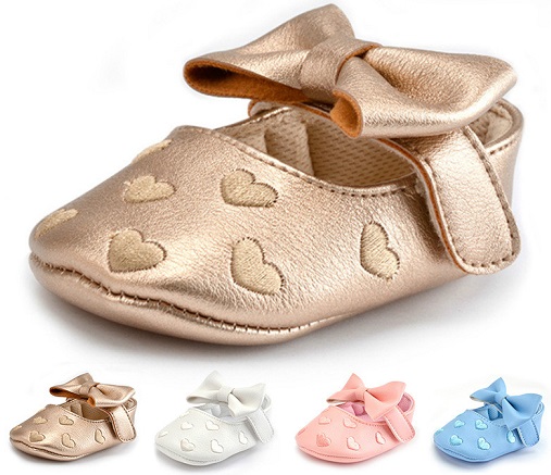 Kalp şekli Altın Toddler Ayakkabı