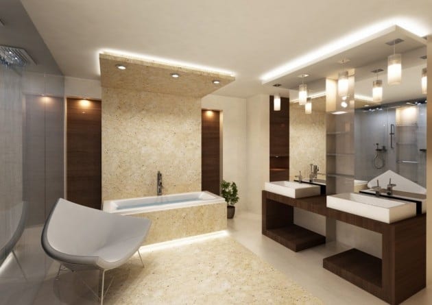 Šiuolaikinės vonios lubų idėjos