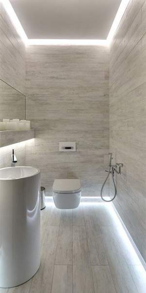 Mažo vonios lubų dizainas