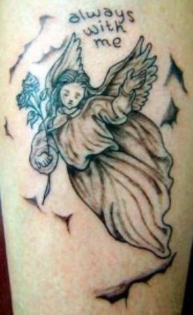 Krikščioniška angelų tatuiruotė