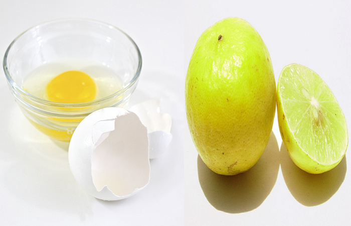 Kiaušinių baltymai ir citrinų sultys riebiai odai