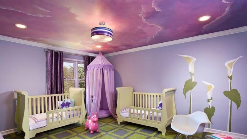Geriausi vaikų kambario melagingų lubų dizainai