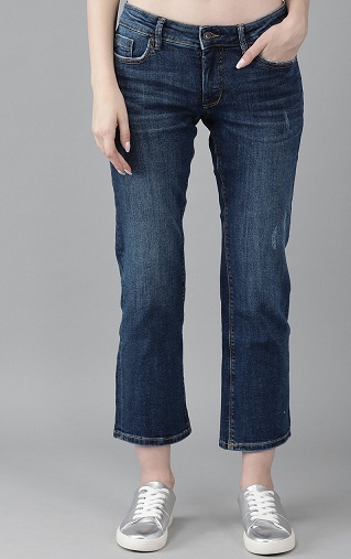 Kırpılmış Low Rise Flare Jeans