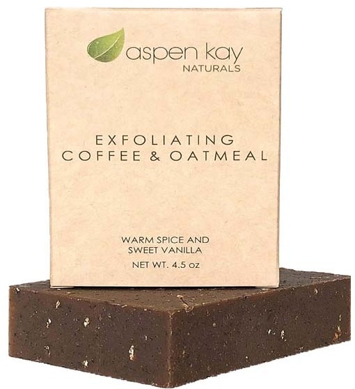 „Aspen Kay Naturals“ - kavos ir avižinių dribsnių muilo baras