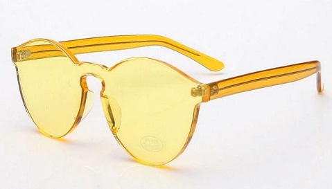 Şeffaf Lens Sarı Güneş Gözlüğü
