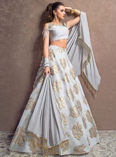 Dizaineris Pilka Spalva Lehenga