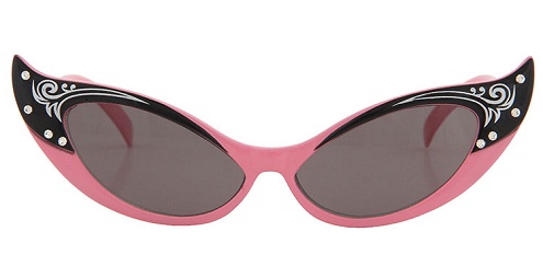 Rožinio dizaino „Cat Eye“ akiniai nuo saulės