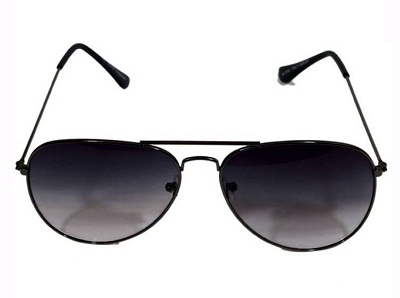 Juodi „Aviator“ UV akiniai nuo saulės