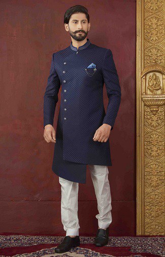 Mavi Hint-Batı Sherwani