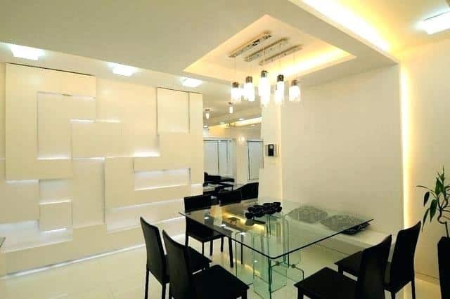 Yemek Odası İçin Pop Yanlış Tavan Tasarımları