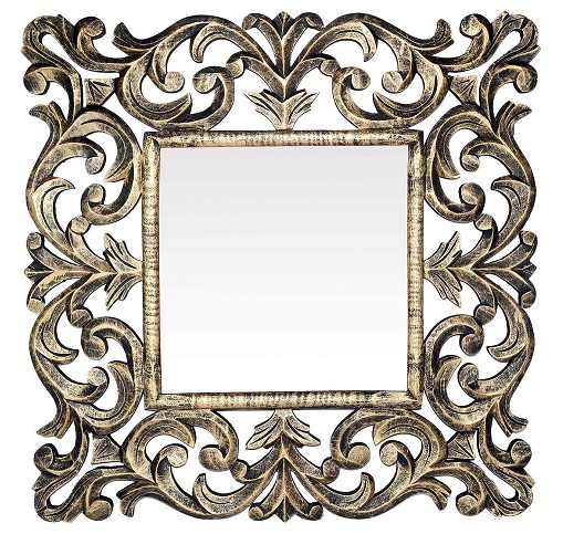 Medinio kvadratinio veidrodžio dizainas