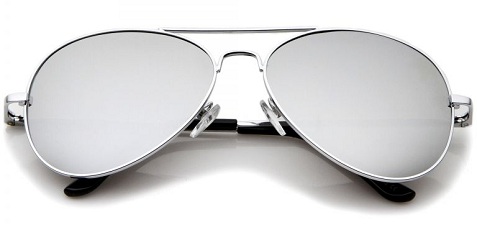 Dvigubo spindulio sidabro rėmo veidrodiniai saulės akiniai