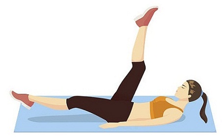 Kalçalar için Yalan Bacak Kaldırma egzersizleri