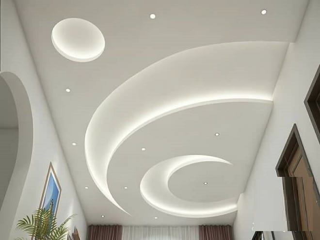 Salon İçin En İyi Yuvarlak Tavan Tasarımları