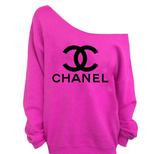 Kadın kapalı omuz sıcak pembe sweatshirt