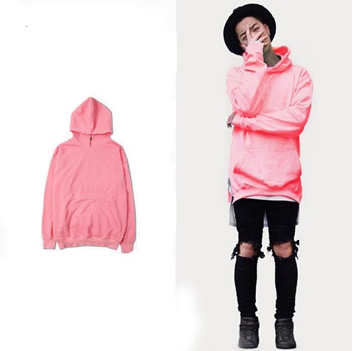 Kapüşonlu Stil Erkek Pembe Sweatshirt