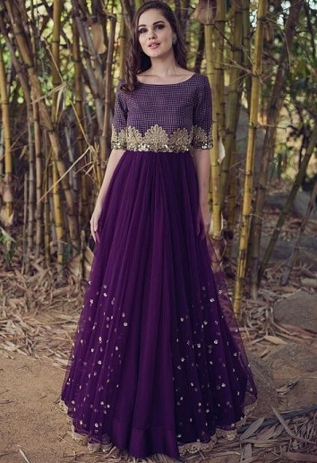 Dizaineris Purple Lehenga