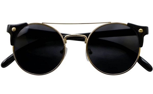 „Iyu Design“ juodi saulės akiniai nuo saulės aukso rėmeliai „Uv3“