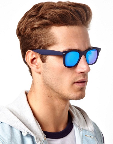 Wayfarer Style Mavi Ayna Lensli Güneş Gözlüğü