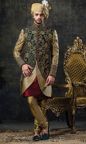 Damatlar için Hint Batı Sherwani