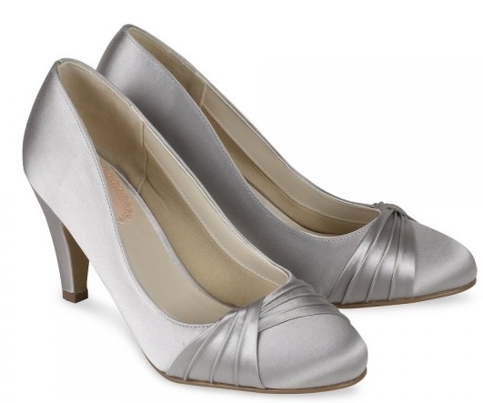 Gümüş saten kadın Ayakkabı