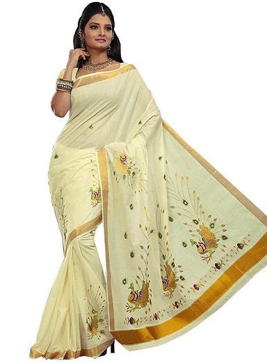 Siuvinėta Onam Saree