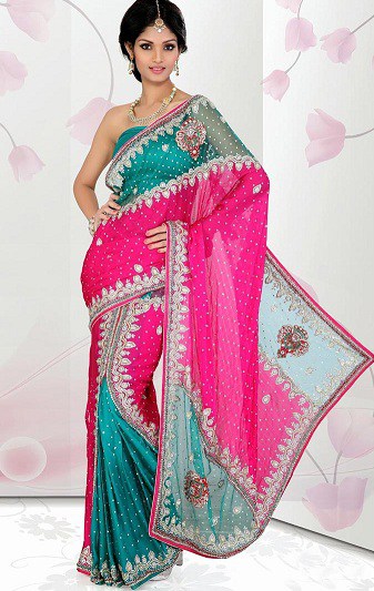 Şifon Zardosi Saree