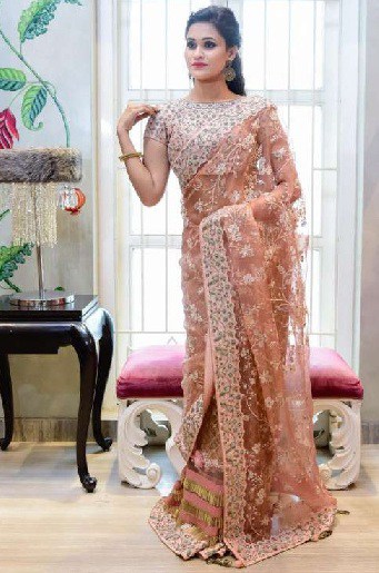 Ağır Zardosi İş Saree