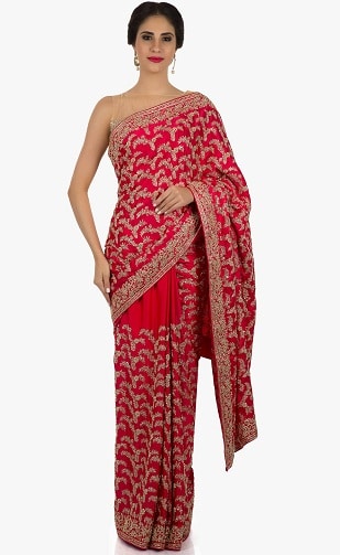 Raudona Zardosi Saree