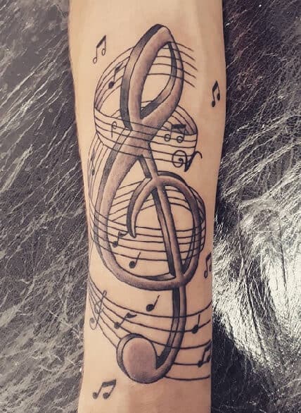 Muzikinės natos tatuiruotės