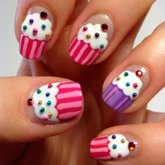 „Cute Cup Cake“ nagų dizainas