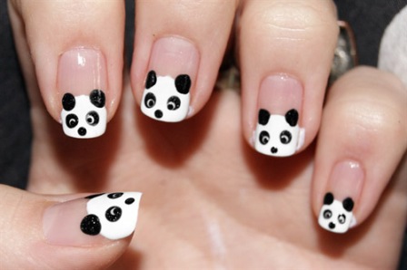 Mieli „Panda“ nagų dailės dizainai