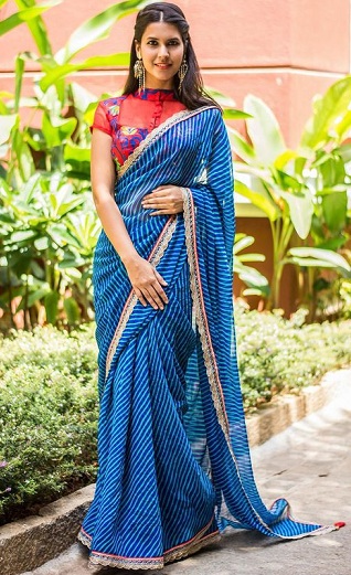 Georgette Leheriya Saree