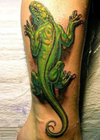Chameleono 3D tatuiruotės menas