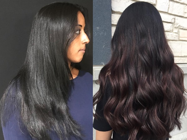 Balayage Black su ilgais plaukais