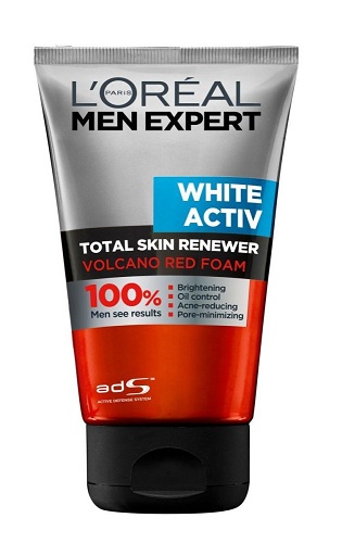 „L’Oreal Paris Men Expert White Activ Volcano Red Foam“ veido prausiklis
