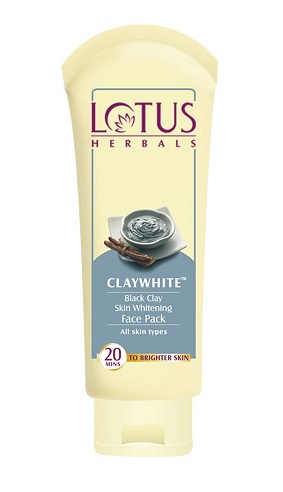 Lotus Herbals Clay White Black Clay odos balinimo kaukė