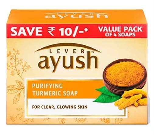 „Lever Ayush“ valymo ciberžolės muilas riebiai odai