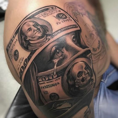 Gražus pinigų tatuiruotės dizainas 5