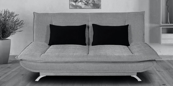 Pilka sofa -lova svetainei