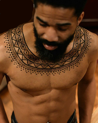 On the Neck mehndi dizainas vyrams