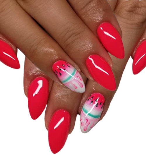 Yaz Nail Art Tasarımları Karpuz 1