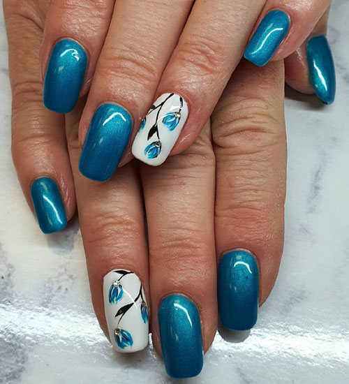 Yaz Nail Art Tasarımları Çiçek