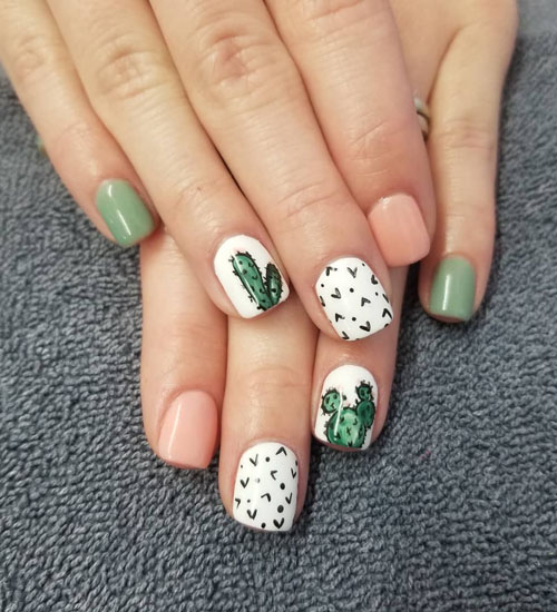 Yaz Nail Art Tasarımları Çöl Ağacı